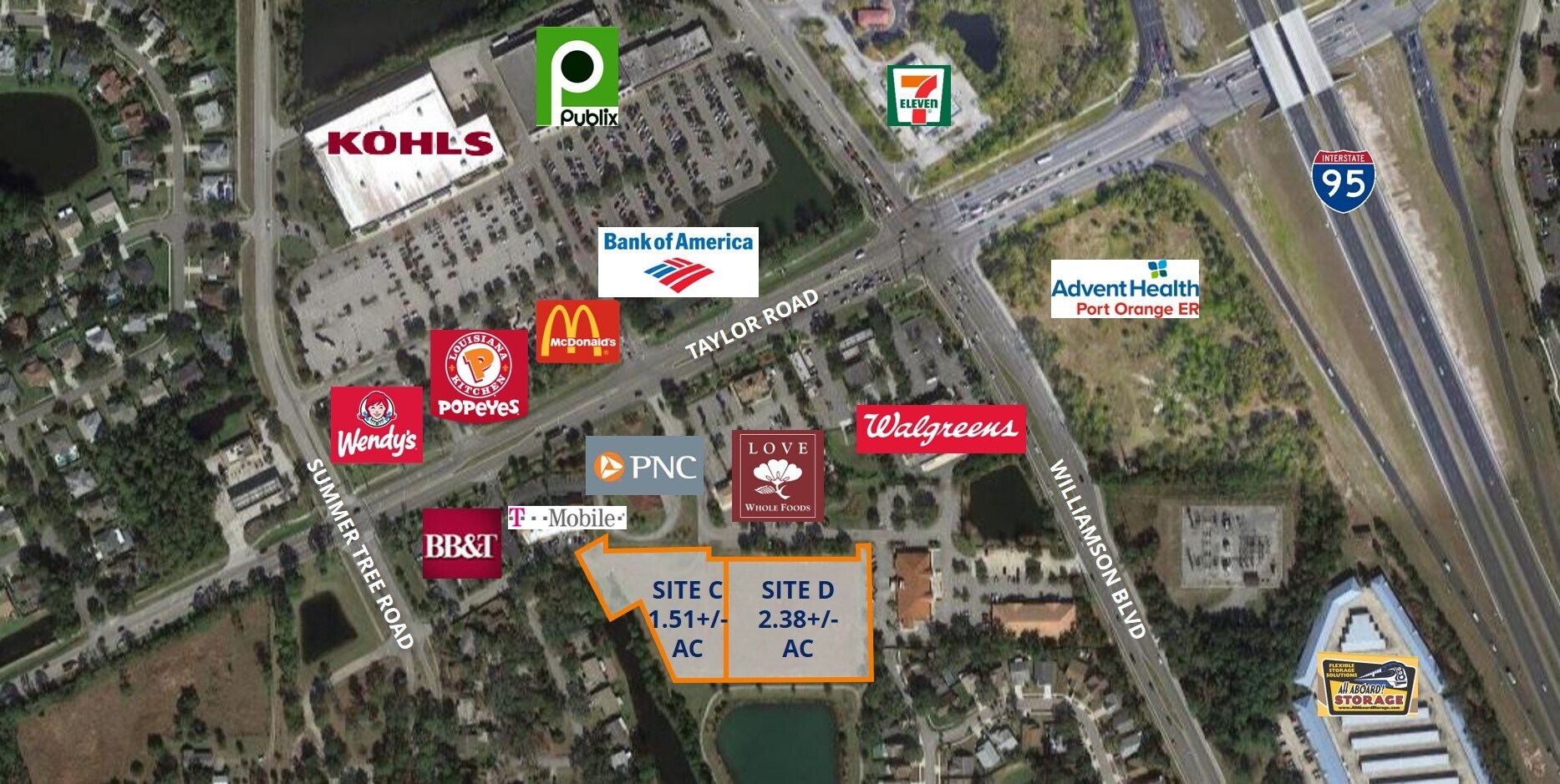 1647-1645 Taylor Rd, Port Orange, FL for sale Aerial- Image 1 of 3