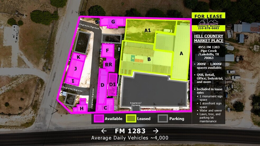 4951 FM 1283, Pipe Creek, TX à louer - Photo du bâtiment - Image 2 de 7