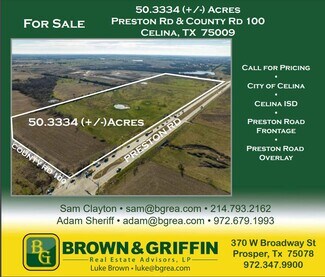 Plus de détails pour 10567 County Road 100, Celina, TX - Terrain à vendre