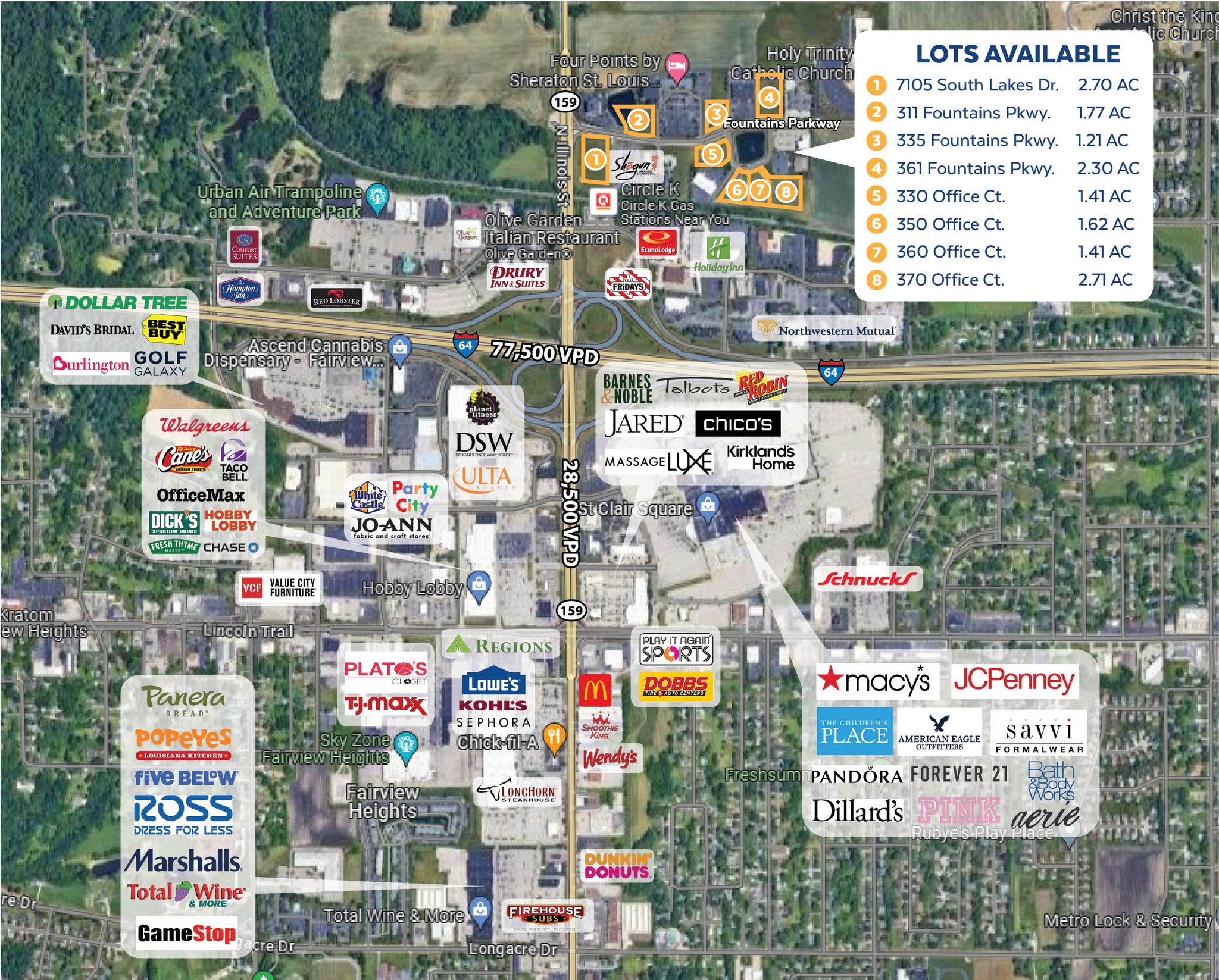 8 Commercial Lots Fairview Heights portfolio of 8 properties for sale on LoopNet.ca Aerial- Image 1 of 12