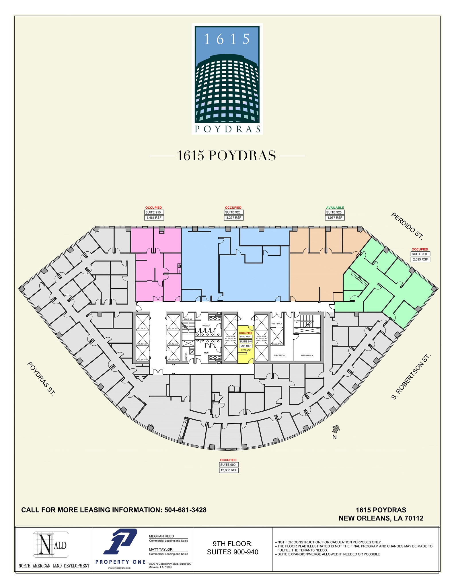 1615 Poydras St, New Orleans, LA à louer Plan de site- Image 1 de 1