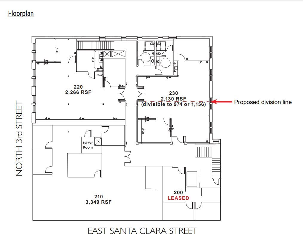 101-115 E Santa Clara St, San Jose, CA à louer Plan d  tage- Image 1 de 1