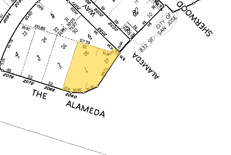 2060 The Alameda, San Jose, CA à vendre Plan cadastral- Image 1 de 1