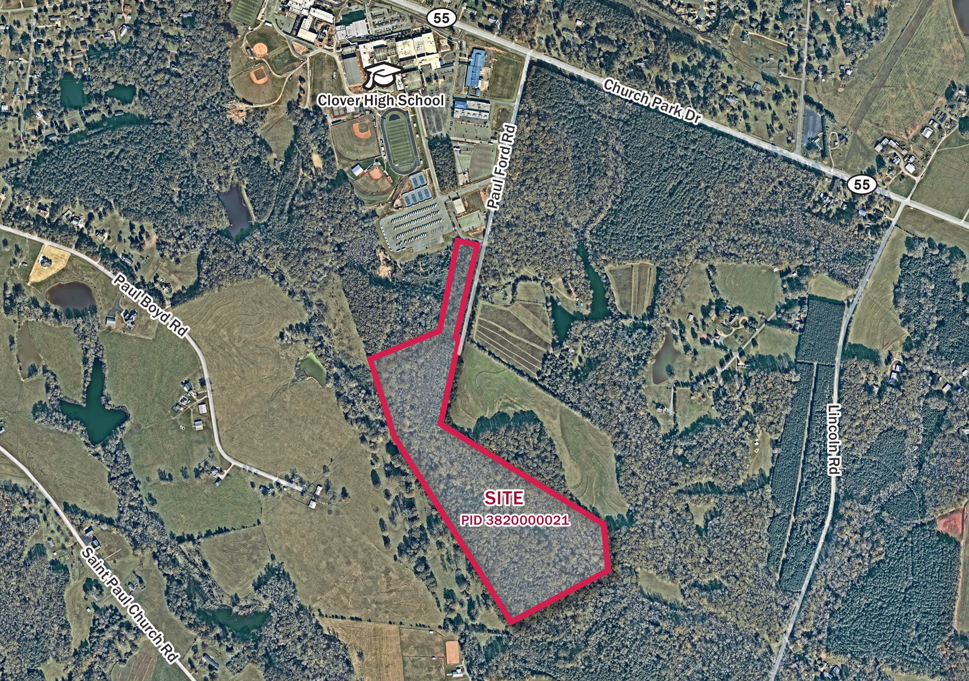 0 Paul Ford Rd, Clover, SC for sale Aerial- Image 1 of 2
