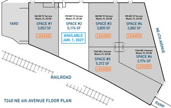 7240 NE 4th Ave, Miami, FL à louer Plan d’étage- Image 1 de 1