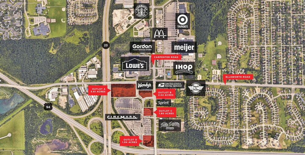SW Ellsworth & Carpenter Rd, Pittsfield Township, MI à vendre Photo du bâtiment- Image 1 de 3