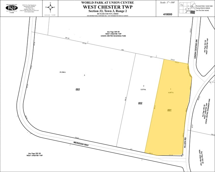 9466-9490 Meridian Way, West Chester, OH à louer - Plan cadastral - Image 2 de 5