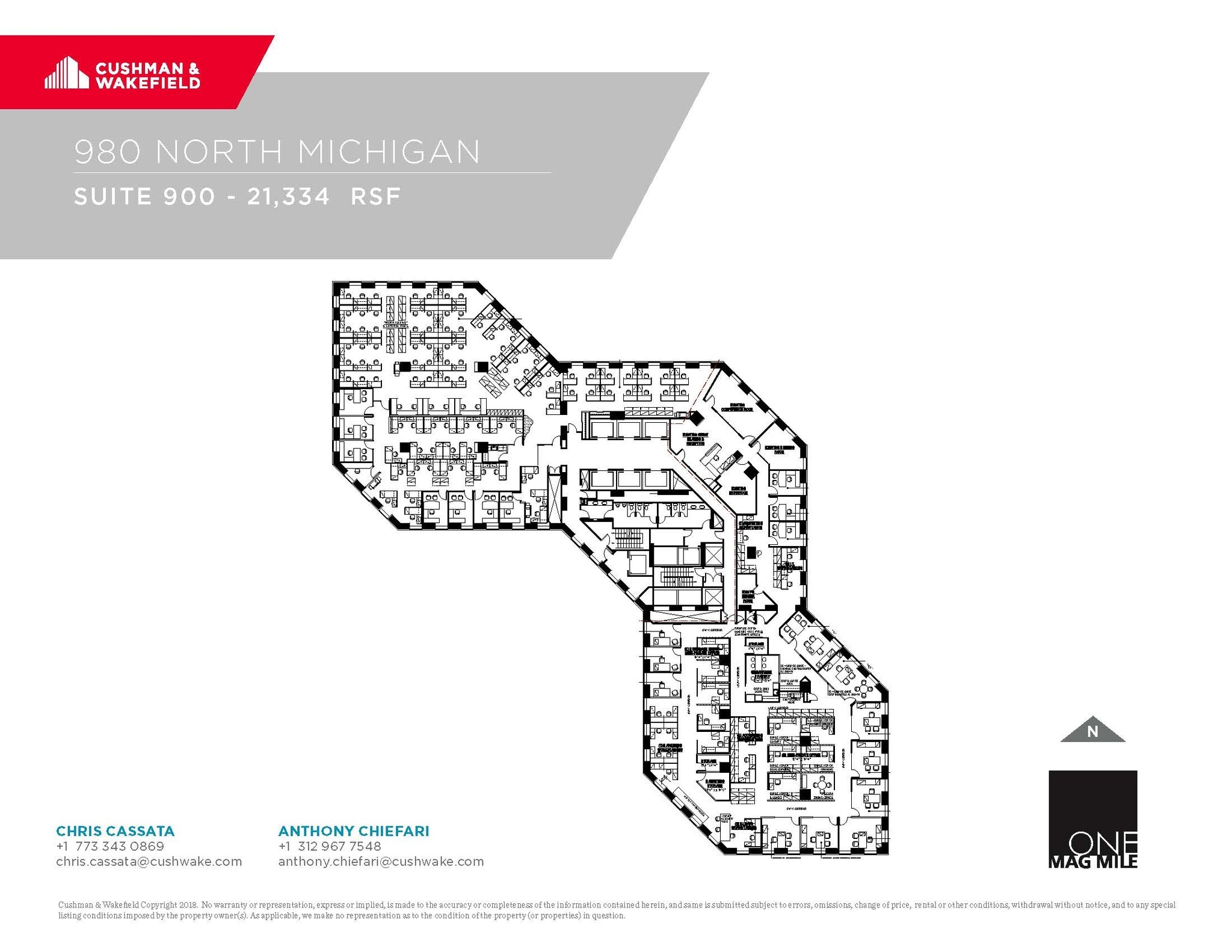 980 N Michigan Ave, Chicago, IL à louer Plan d’étage- Image 1 de 1
