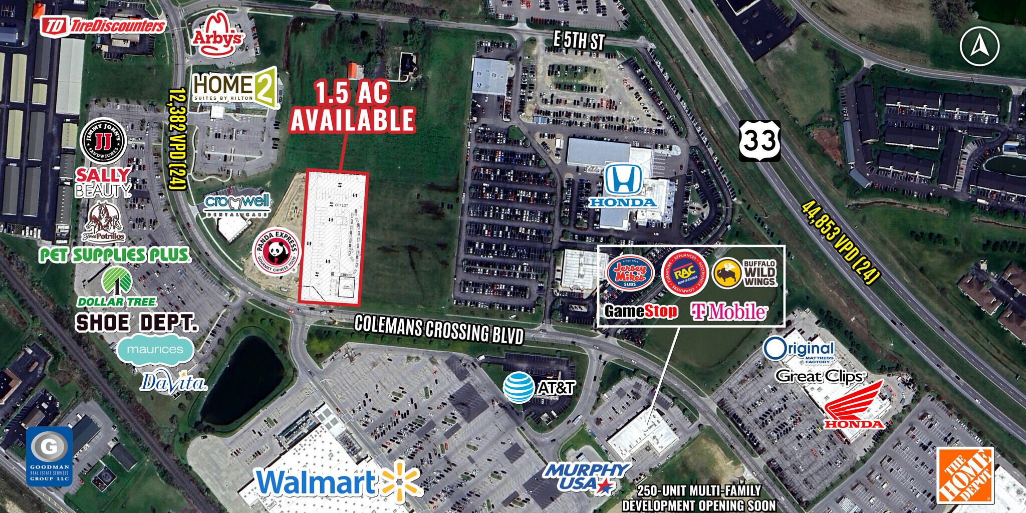 Colemans Crossing Blvd, Marysville, OH for lease Aerial- Image 1 of 4