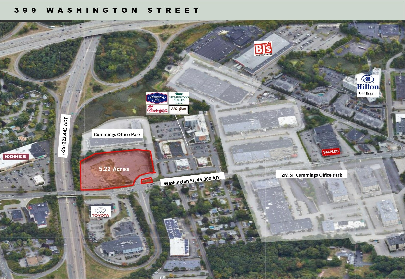 399 Washington St, Woburn, MA for lease Aerial- Image 1 of 6
