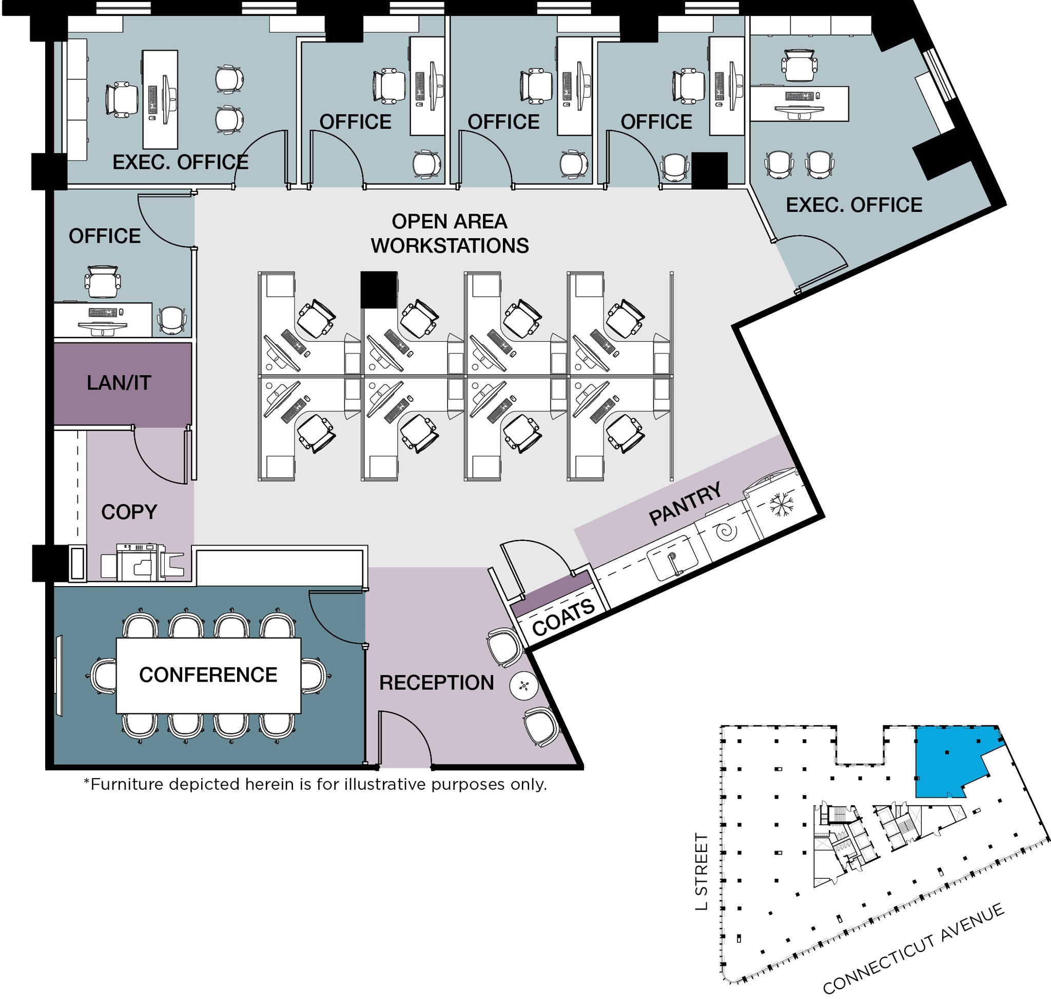 1025 Connecticut Ave NW, Washington, DC à louer Plan d’étage- Image 1 de 1