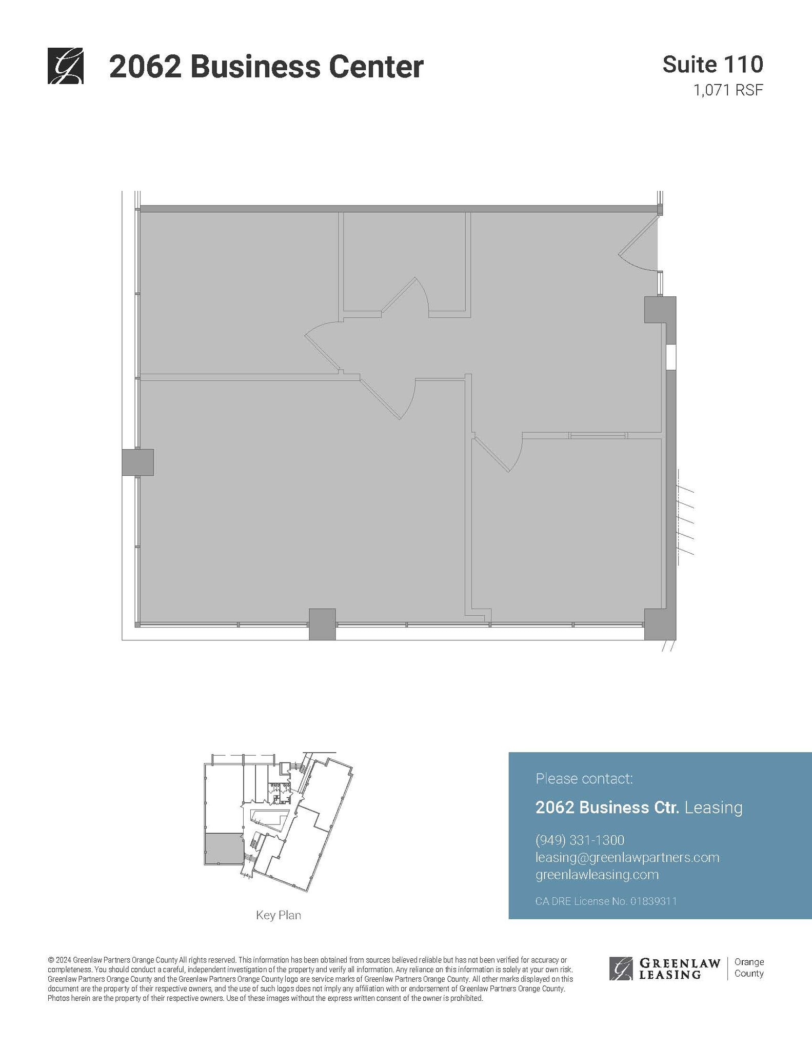 2062 Business Center Dr, Irvine, CA à louer Plan d’étage- Image 1 de 1