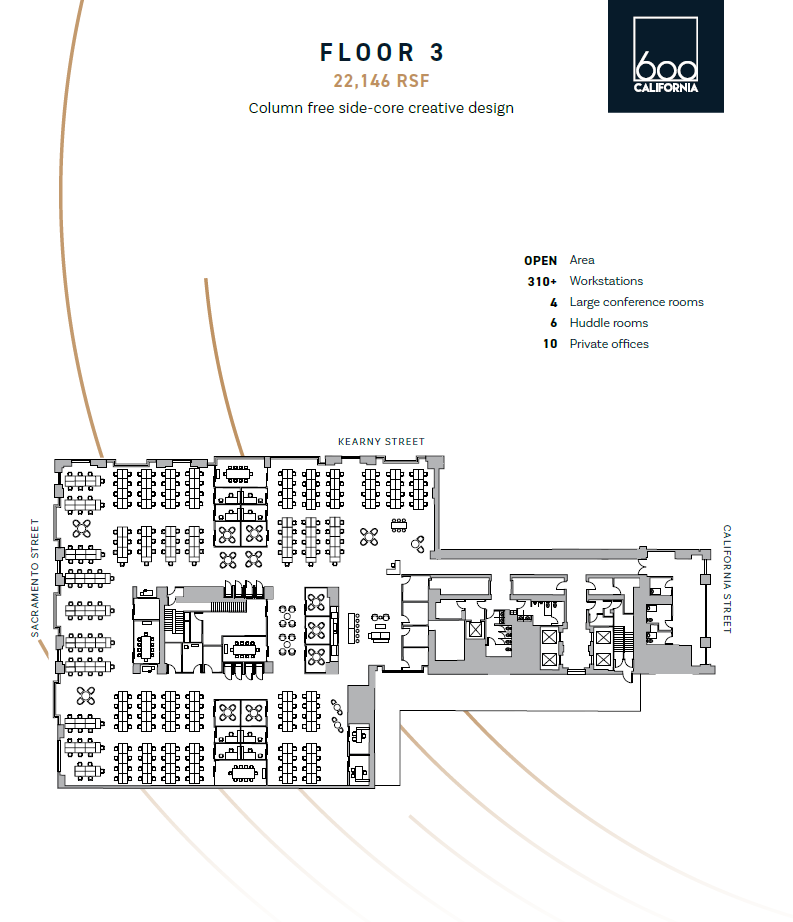 600 California St, San Francisco, CA à louer Plan d’étage- Image 1 de 1