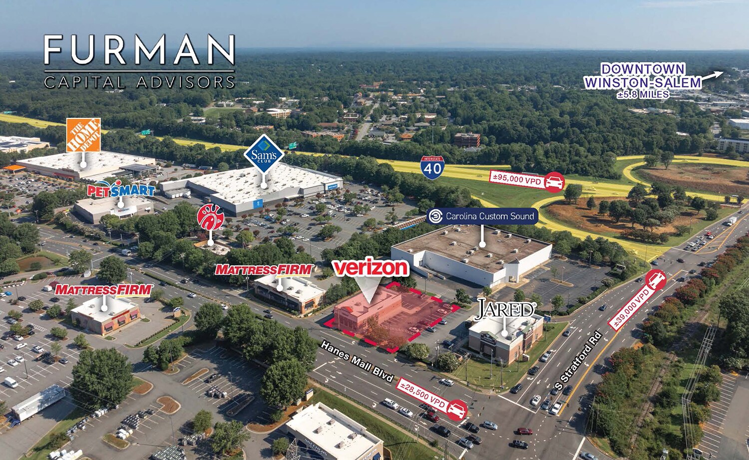 1990 S Stratford Rd, Winston-Salem, NC à vendre Aérien- Image 1 de 9