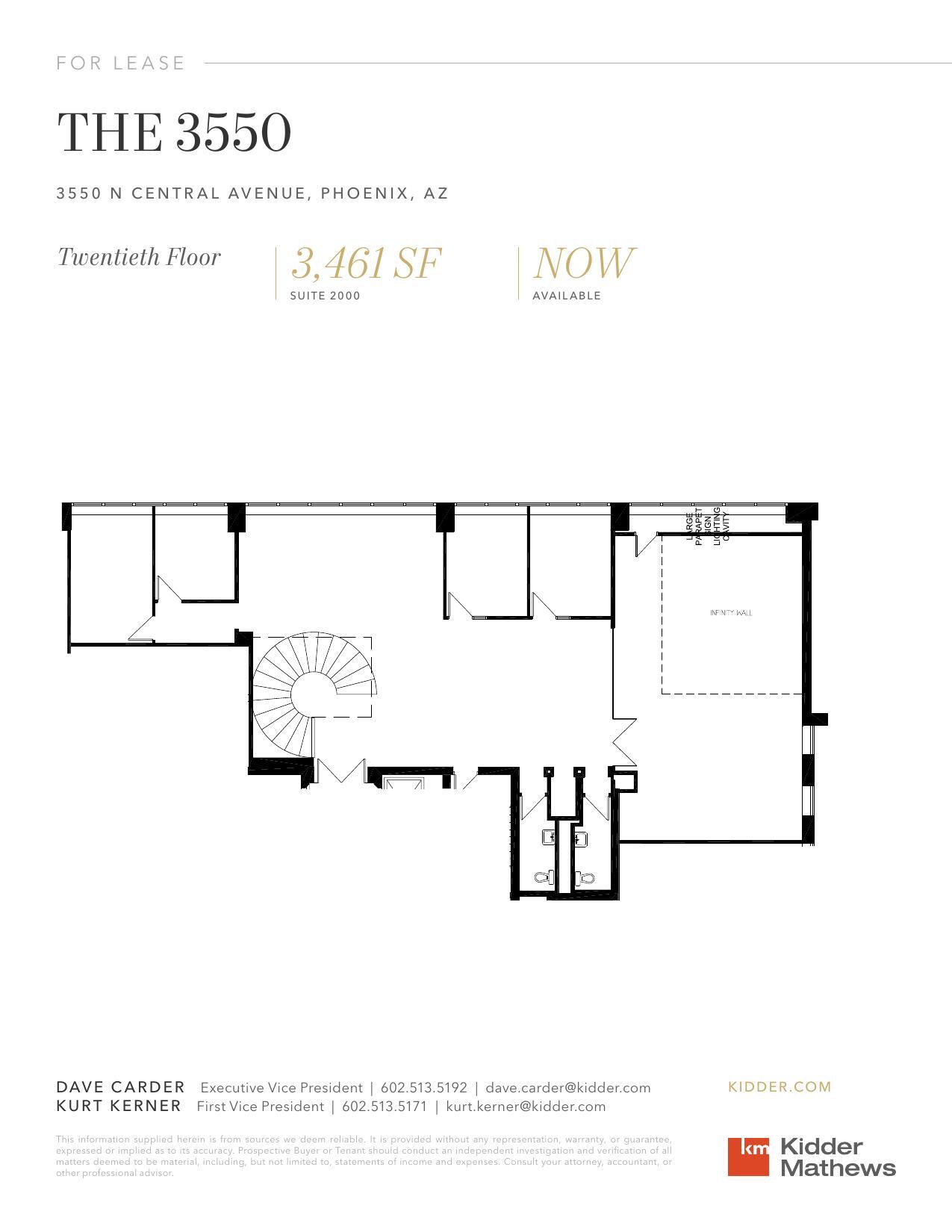 3550 N Central Ave, Phoenix, AZ à louer Plan d’étage- Image 1 de 1