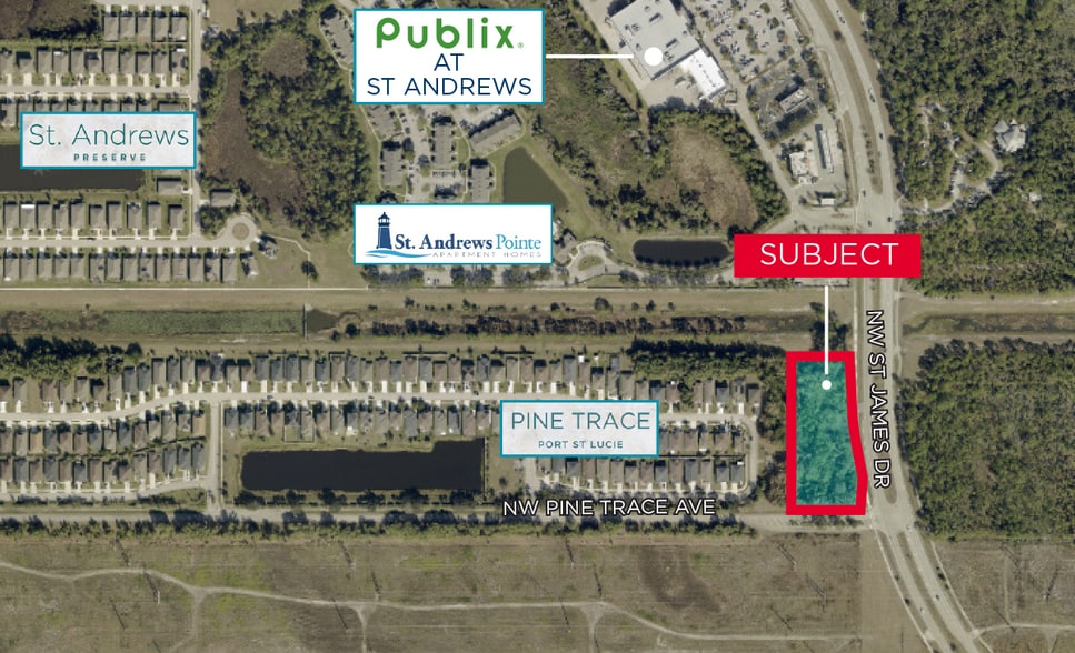 NW Corner of St James & Pine Trace Ave, Port Saint Lucie, FL for sale - Building Photo - Image 2 of 4