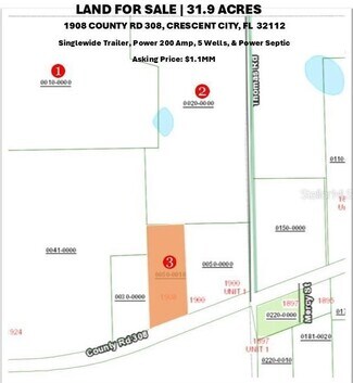 Plus de détails pour 1908 County Road 308, Crescent City, FL - Terrain à vendre