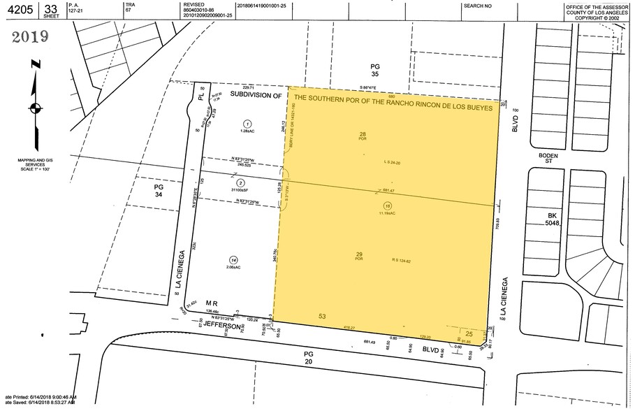 3321 S La Cienega Blvd, Los Angeles, CA à louer - Plan cadastral - Image 2 de 6