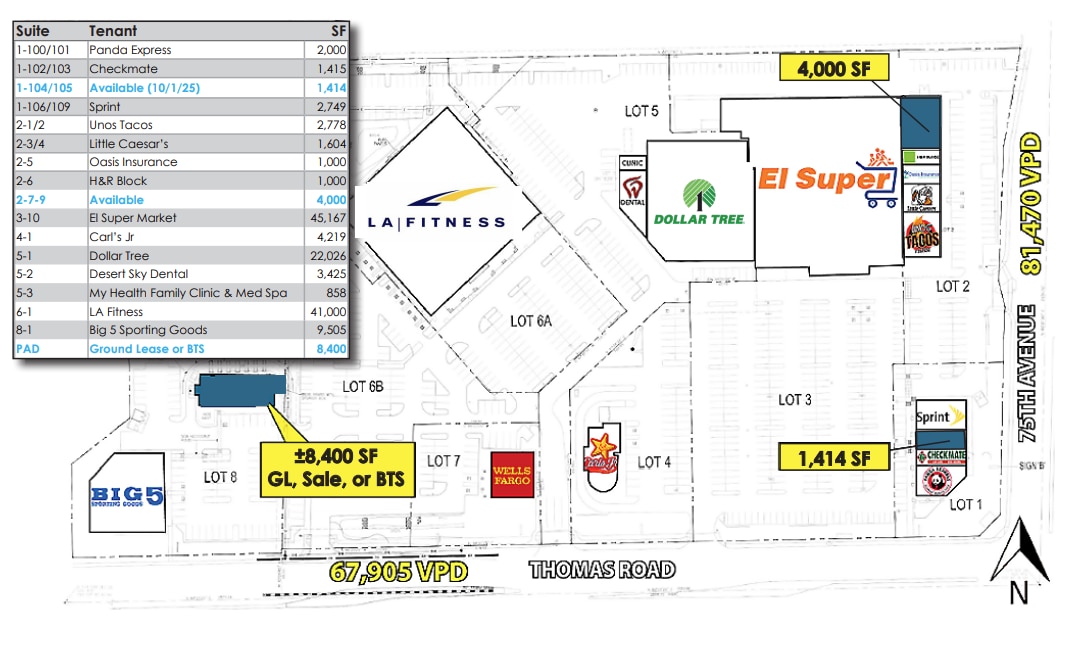 7520-7620 W Thomas Rd, Phoenix, AZ for lease Site Plan- Image 1 of 1
