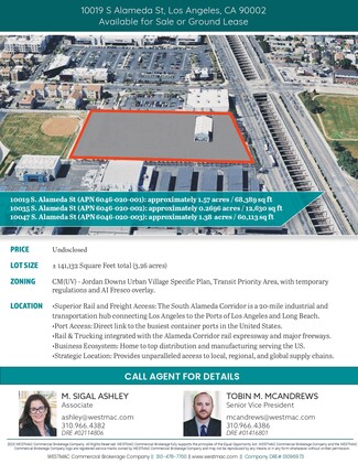 Plus de détails pour 10019-10047 South Alameda Street, Los Angeles, CA - Terrain à vendre
