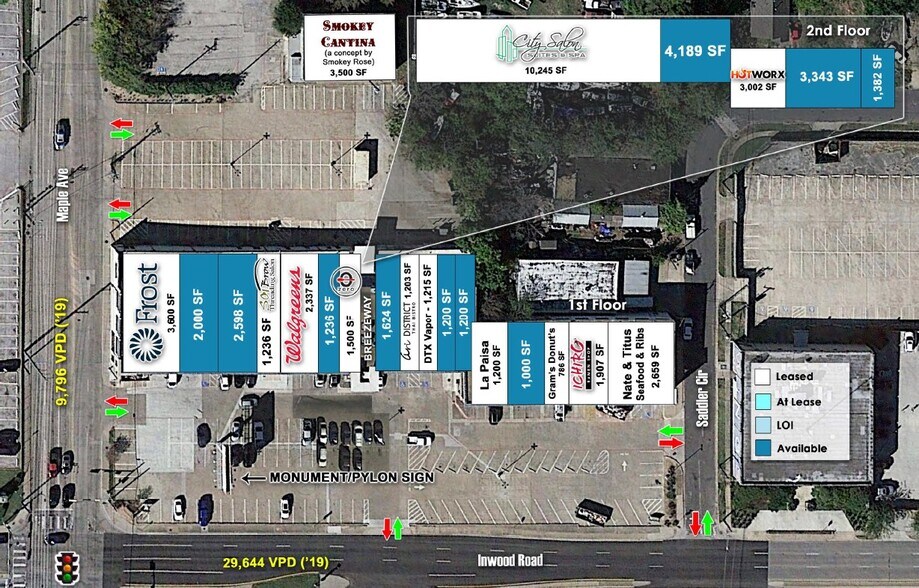 2515-2555 Inwood Rd, Dallas, TX à louer - Plan de site - Image 2 de 13