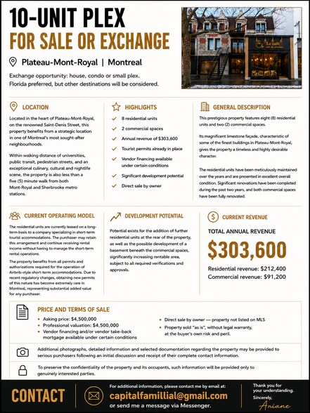 4264-4274 Rue Saint-Denis, Montréal, QC à vendre - Photo du bâtiment - Image 2 de 4