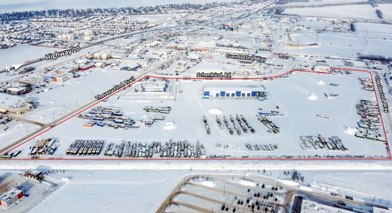 33 Schenk Ind. Rd, Sylvan Lake, AB for sale - Aerial - Image 2 of 3