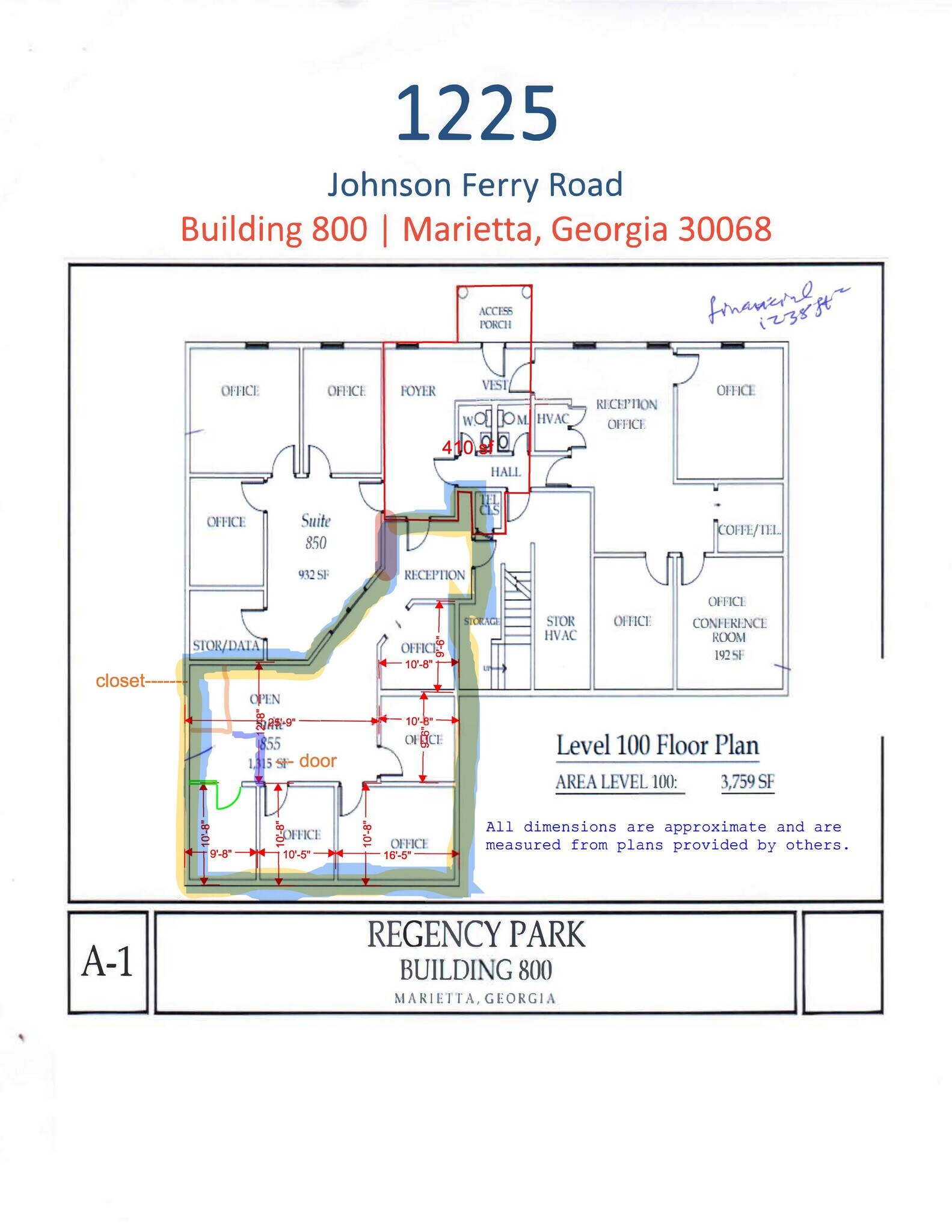 1225 Johnson Ferry Rd, Marietta, GA à louer Plan de site- Image 1 de 1