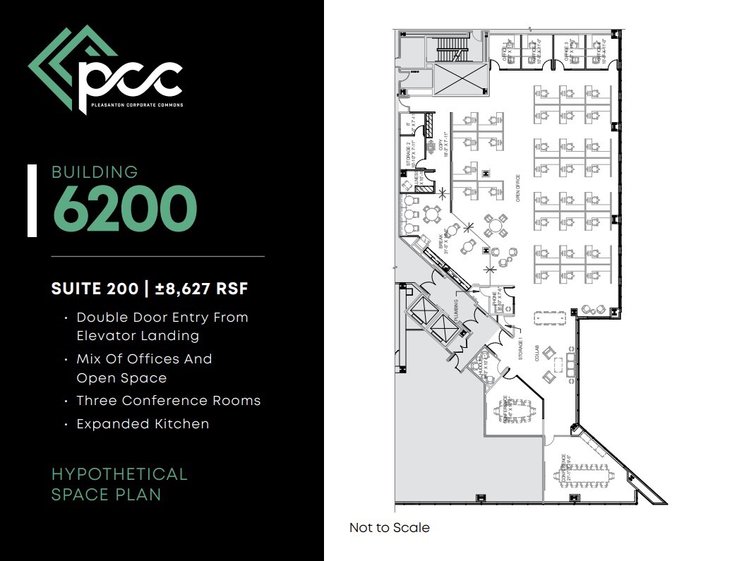 6210 Stoneridge Mall Rd, Pleasanton, CA à louer Plan d  tage- Image 1 de 1