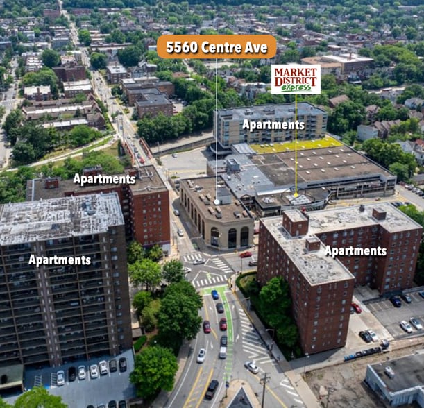 5560 Centre Ave, Pittsburgh, PA à vendre - Aérien - Image 3 de 3