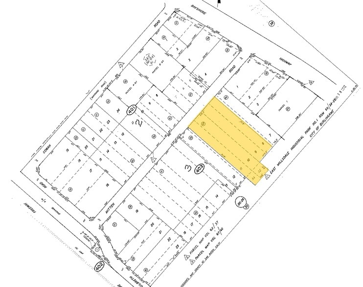 831-839 Mitten Rd, Burlingame, CA for lease - Plat Map - Image 3 of 3