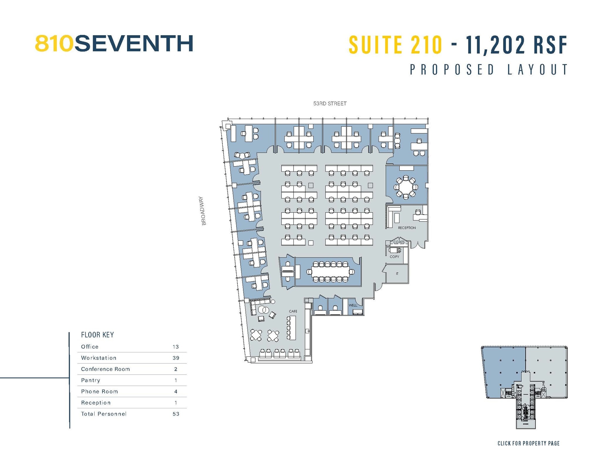 810 Seventh Ave, New York, NY à louer Plan d’étage- Image 1 de 1