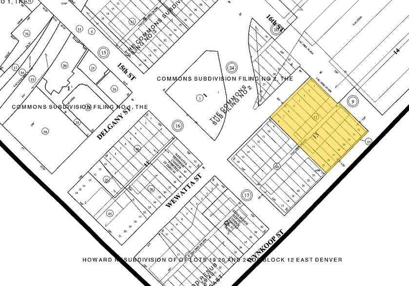 1585-1595 Wynkoop St, Denver, CO à louer - Plan cadastral - Image 2 de 18