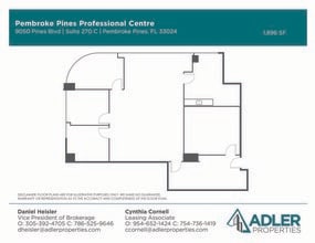9050 Pines Blvd, Pembroke Pines, FL à louer Plan d’étage- Image 1 de 2