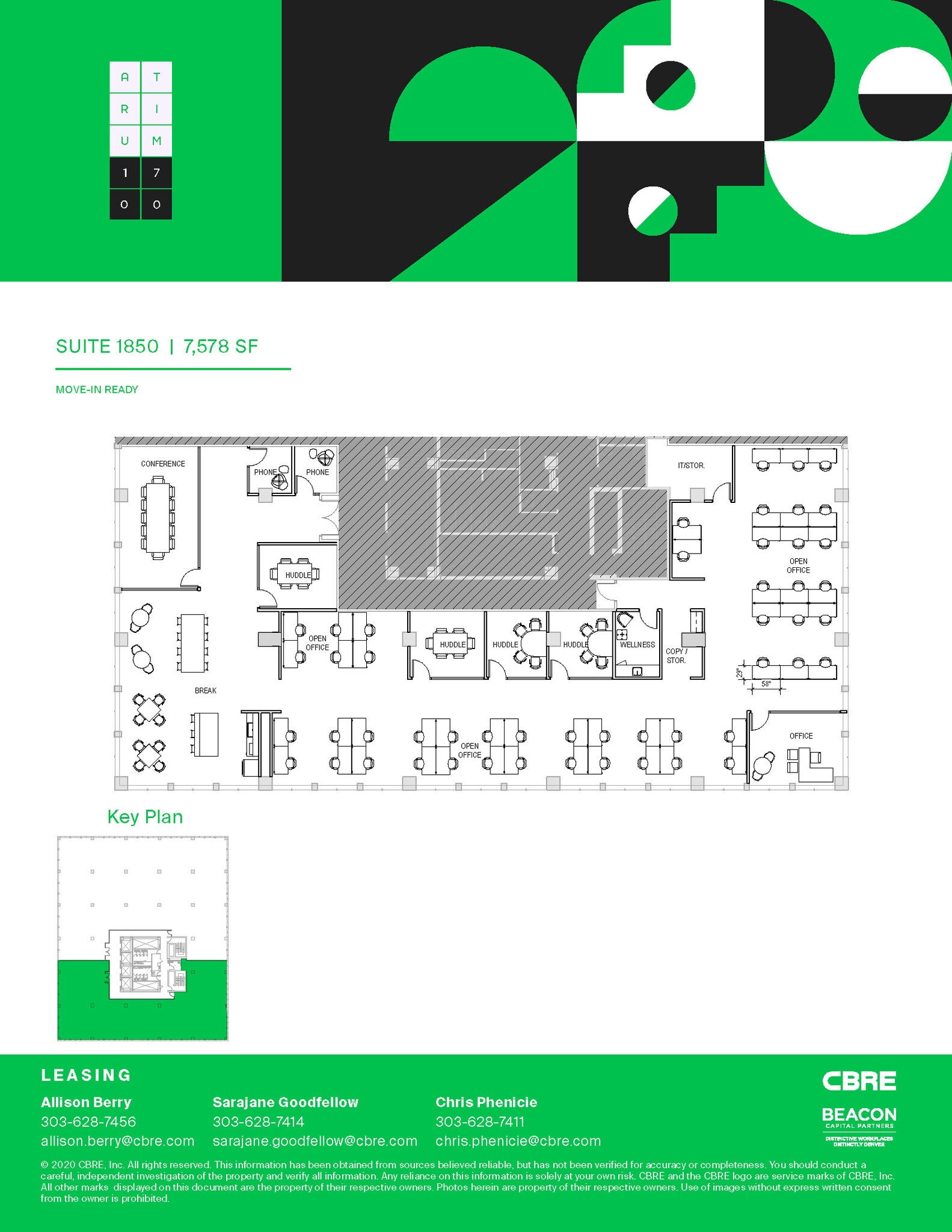 1700 Broadway, Denver, CO à louer Plan d’étage- Image 1 de 1