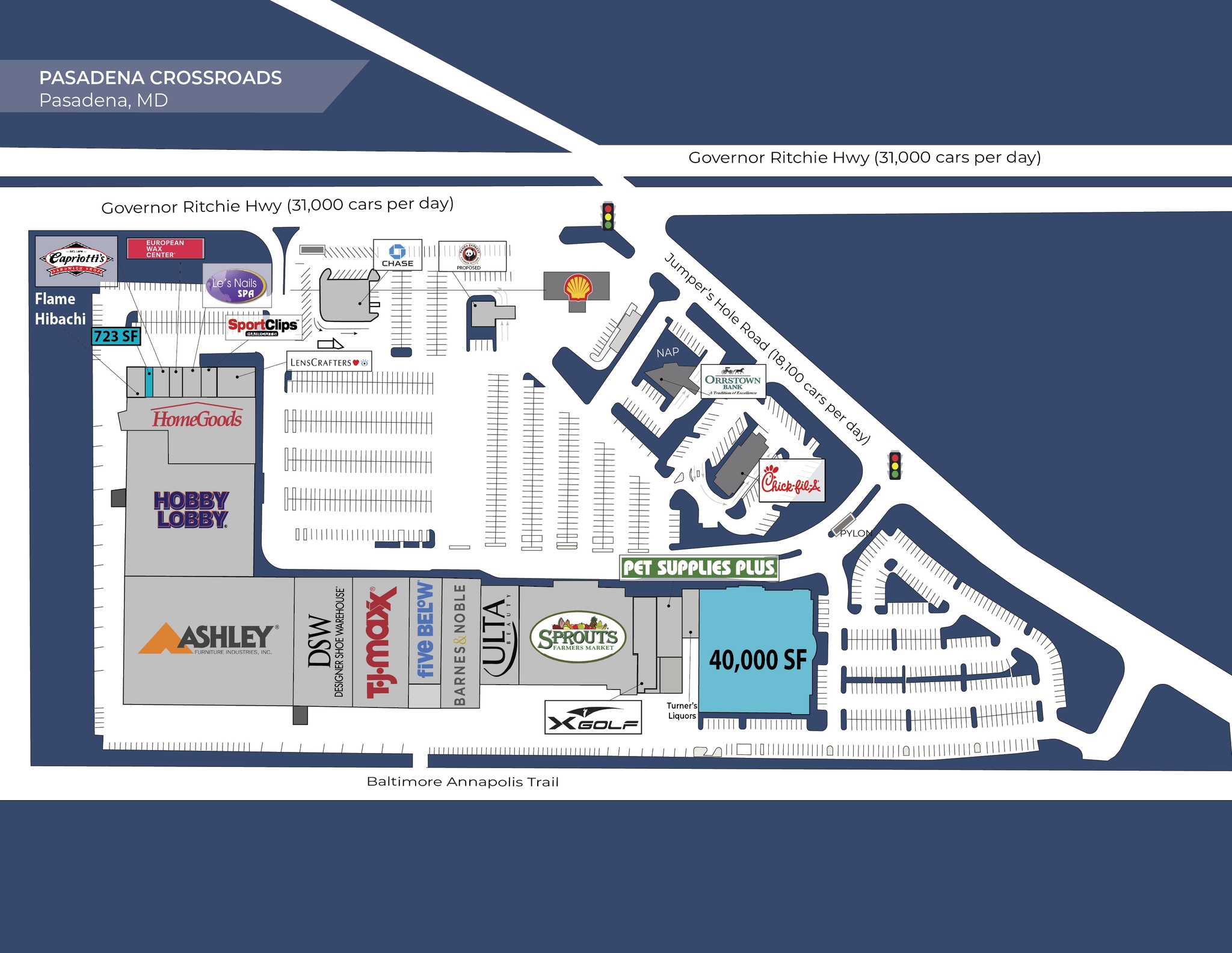 8036-8160 Ritchie Hwy, Pasadena, MD à louer Plan de site- Image 1 de 2
