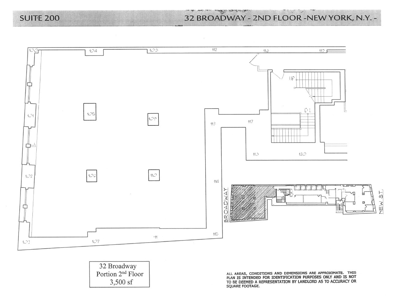 32 Broadway, New York, NY à louer Plan d  tage- Image 1 de 1