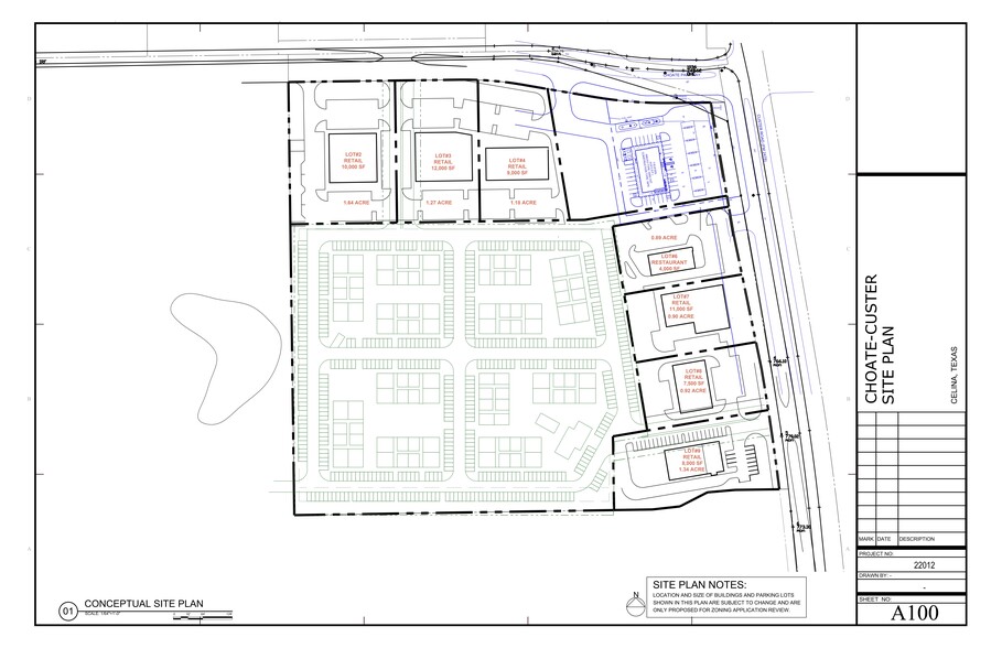 Custer, Celina, TX à vendre - Plan de site - Image 2 de 2