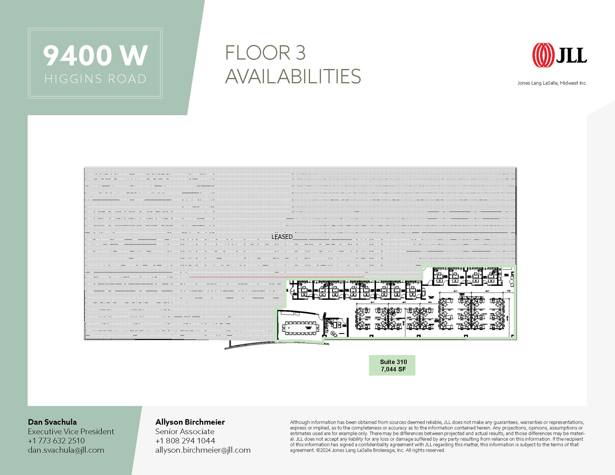 9400 W Higgins Rd, Rosemont, IL for lease Floor Plan- Image 1 of 1