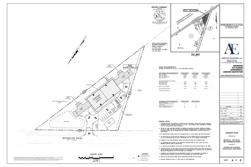 887 Monmouth Road Rd, Plumsted, NJ for sale - Site Plan - Image 1 of 1