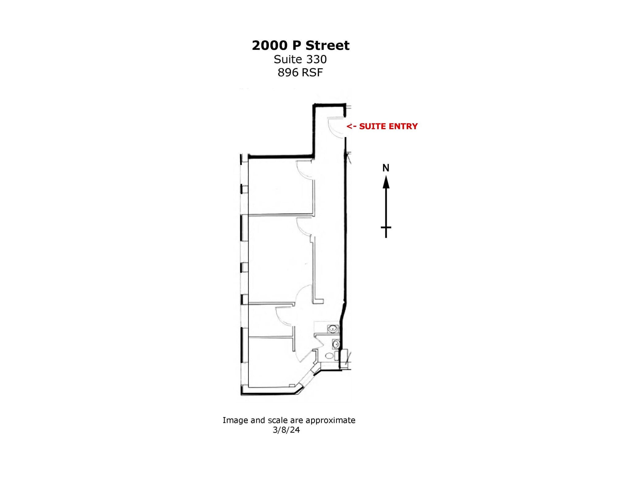 2000 P St NW, Washington, DC à louer Plan d’étage- Image 1 de 8