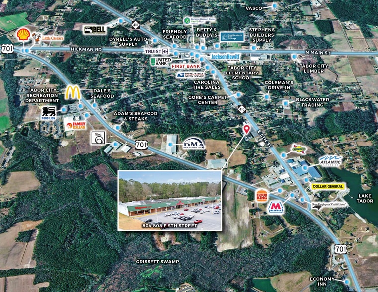 804-808 E 5th St, Tabor City, NC for sale - Aerial - Image 2 of 5