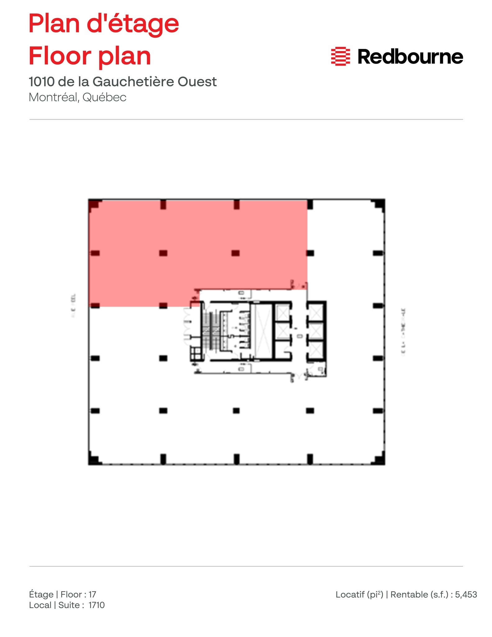 1010 Rue De La Gauchetière O, Montréal, QC à louer Plan d’étage- Image 1 de 1