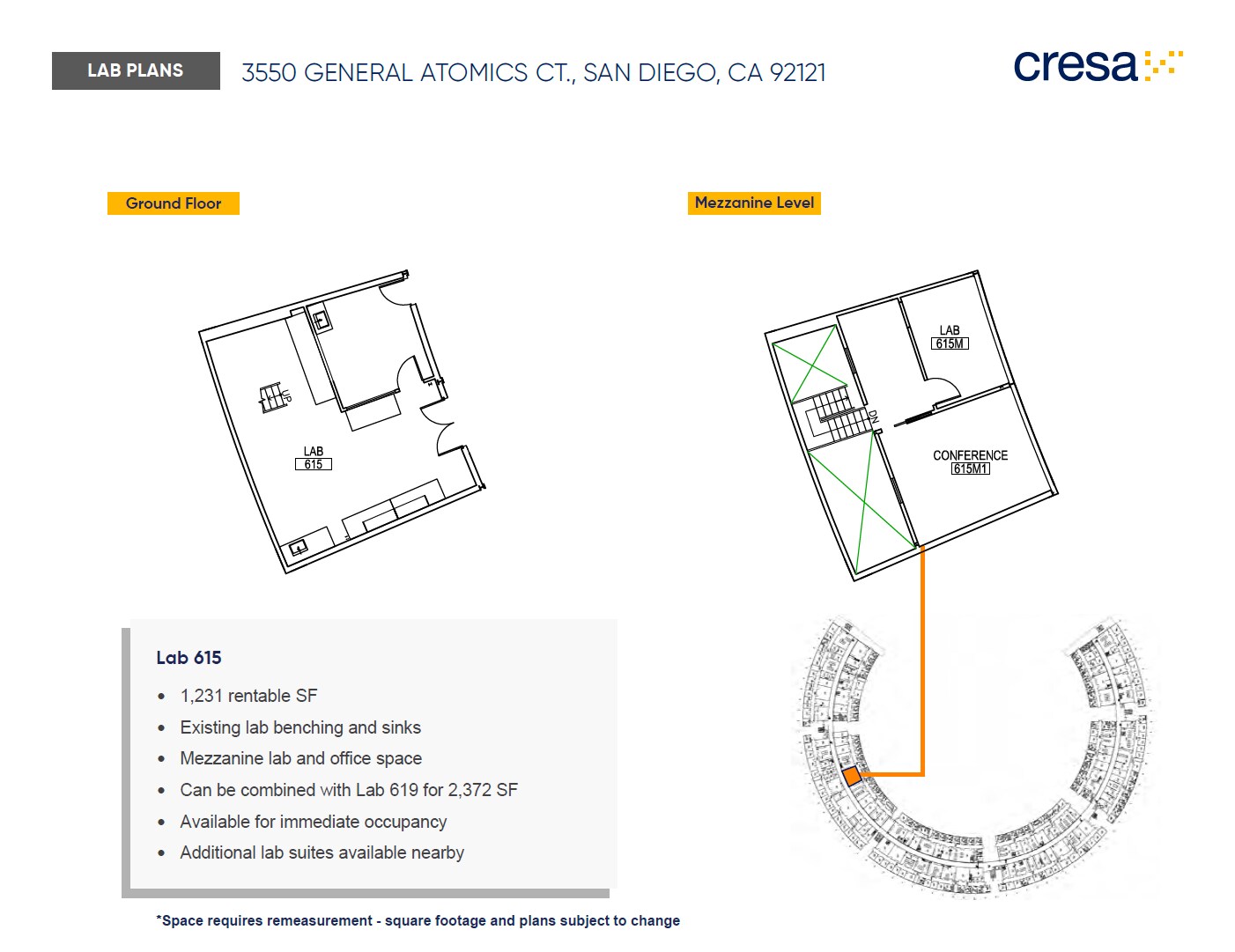 3550 General Atomics Ct, San Diego, CA à louer Plan d’étage- Image 1 de 1