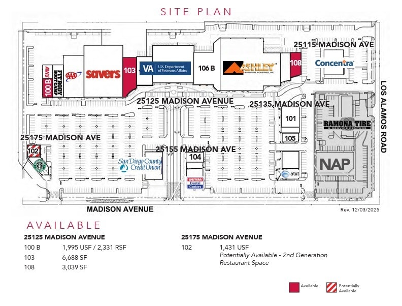 25125 Madison Ave, Murrieta, CA for lease Site Plan- Image 1 of 1