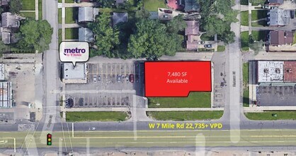 15000-15040 W 7 Mile Rd, Detroit, MI - AÉRIEN Vue de la carte