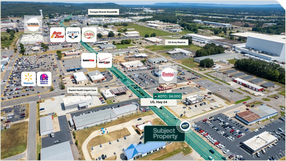 2207 E Main St, Russellville, AR à vendre - Aérien - Image 3 de 3