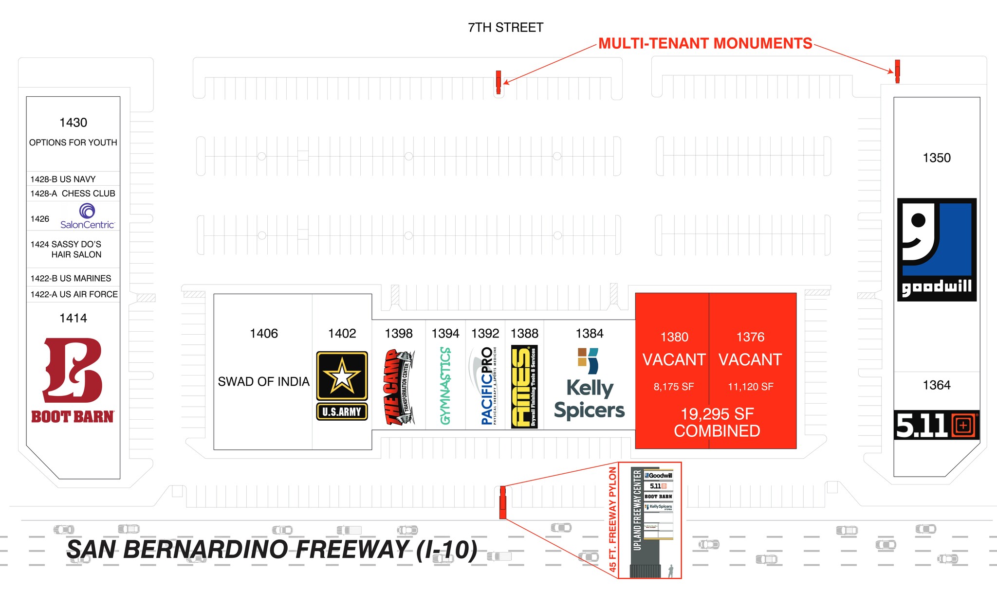 1348-1438 W 7th St, Upland, CA for lease Site Plan- Image 1 of 1