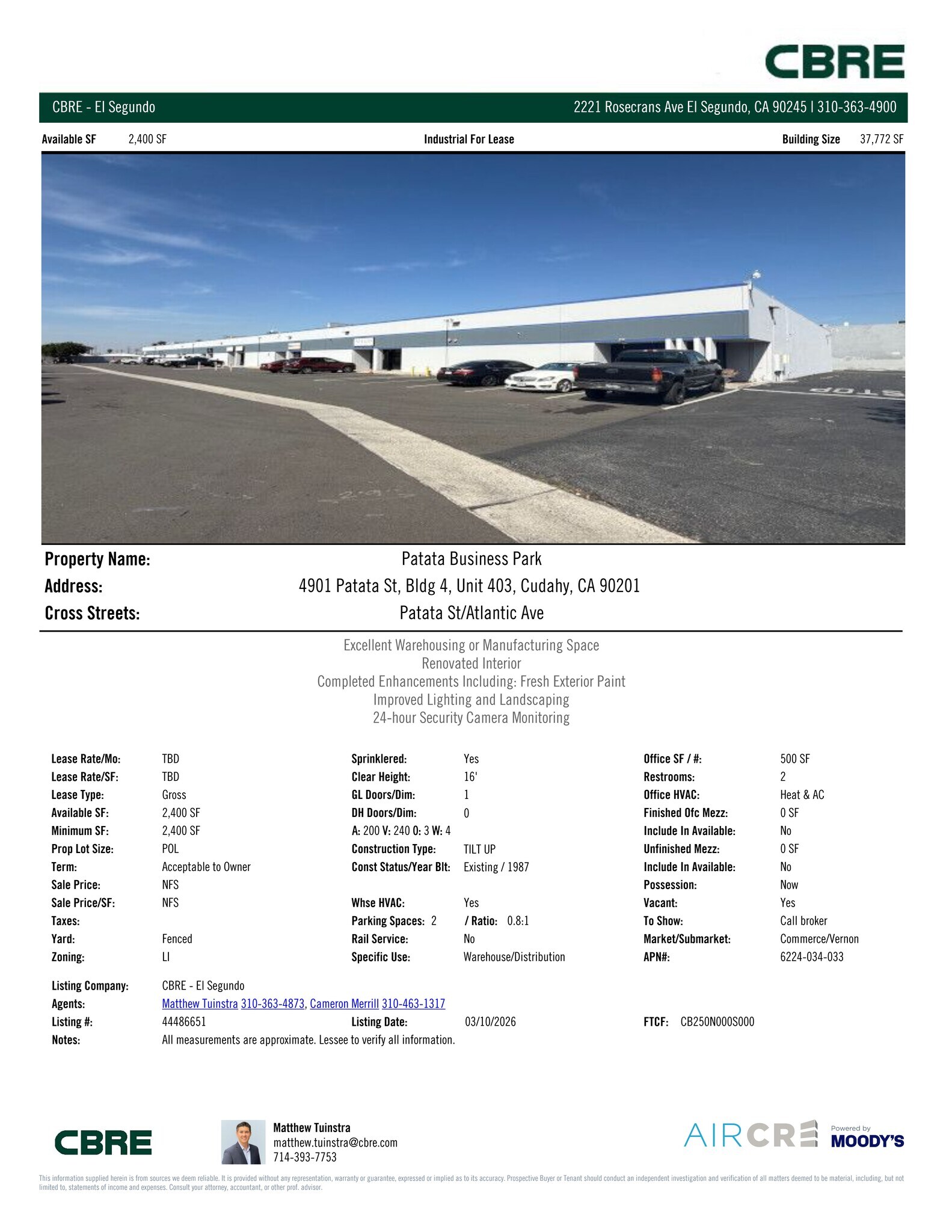 4901 Patata St, Cudahy, CA for lease Site Plan- Image 1 of 1