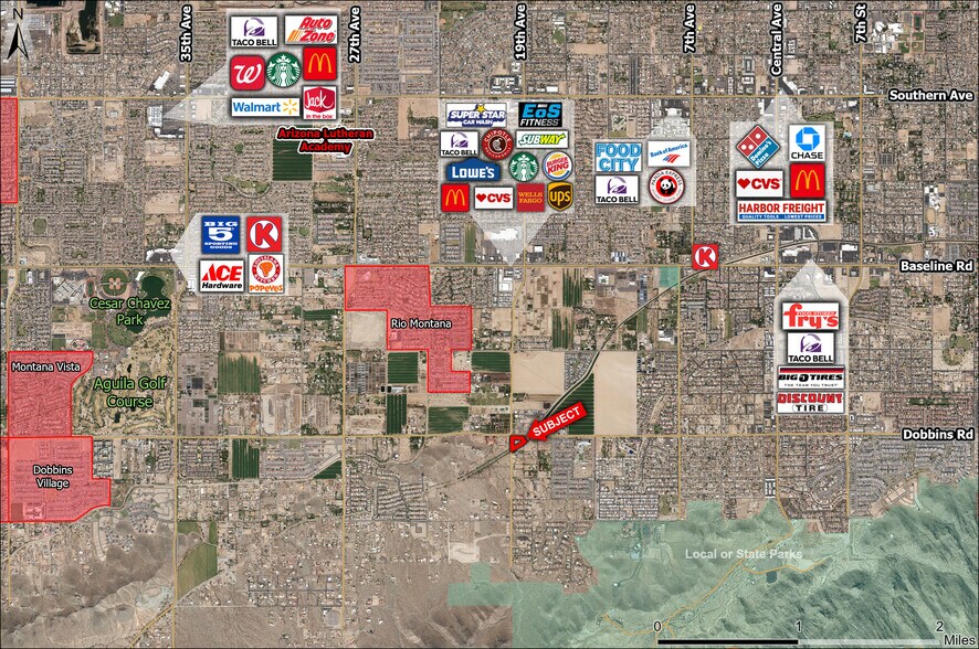 Sec of 19th Ave & Dobbins Rd, Phoenix, AZ à vendre - Aérien - Image 3 de 6